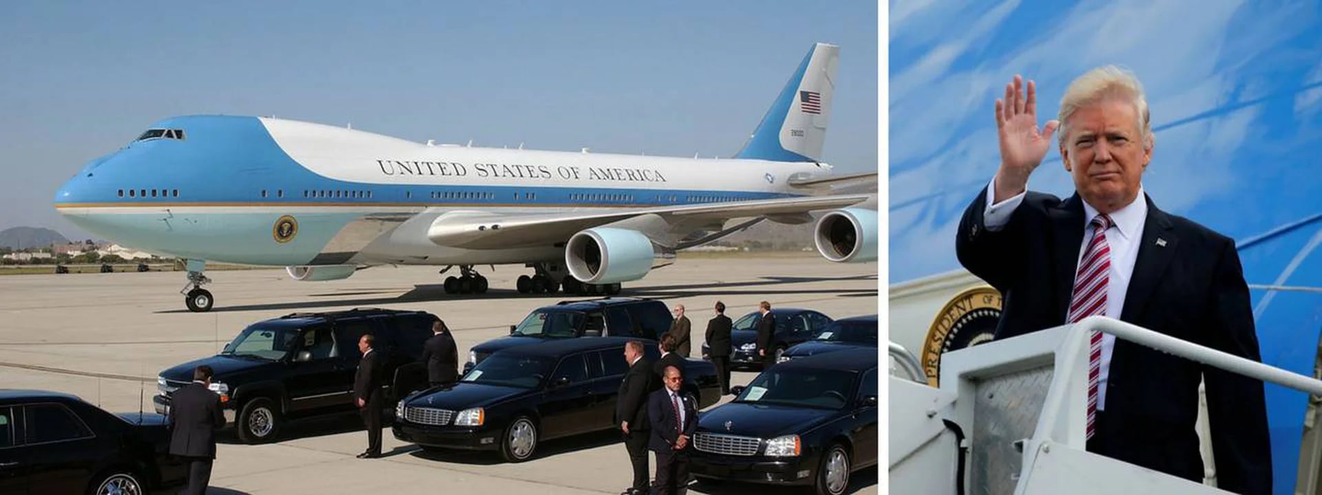 El Boeing 747 Air Force One de Donald Trump, presidente de los Estados Unidos