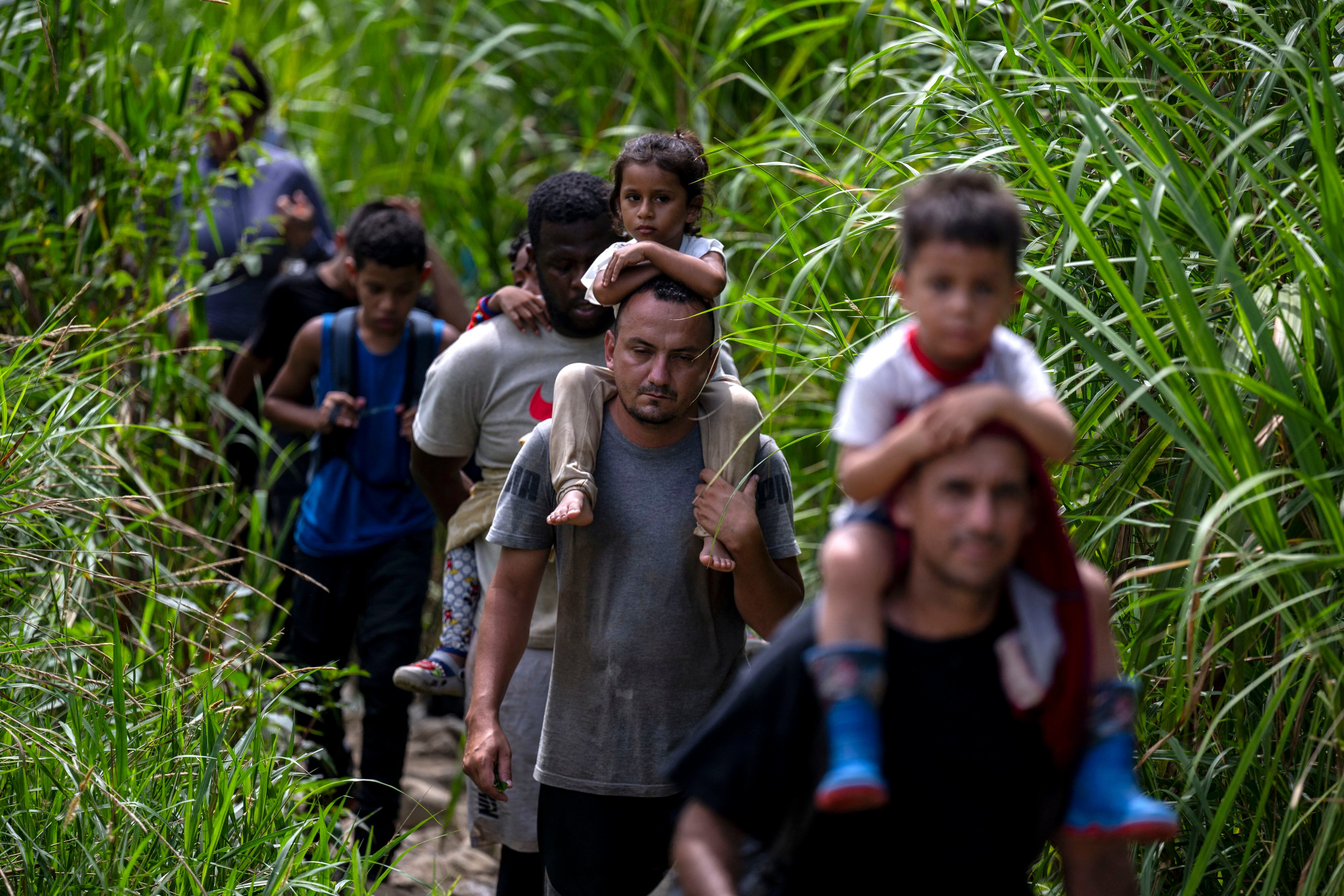 Miles de familias cruzan a diario la peligrosa selva