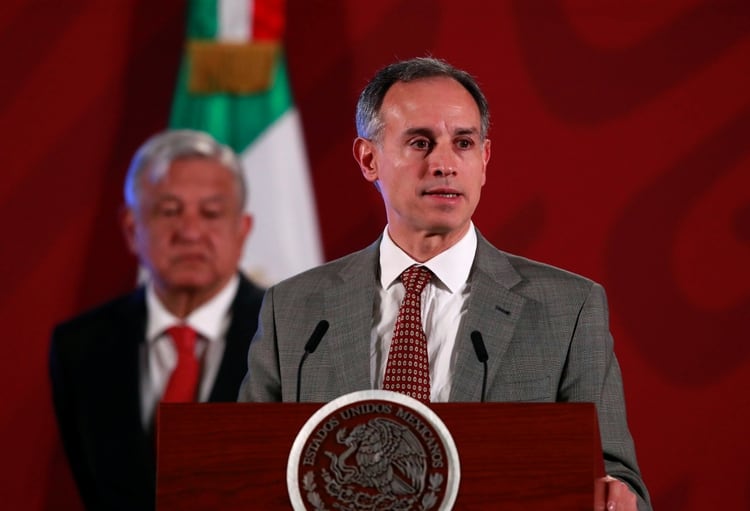 El subsecretario Hugo López-Gatell durante la conferencia matutina en Palacio Nacional para dar informes sobre el progreso del virus COVID-19 en México (Foto: REUTERS/Henry Romero)