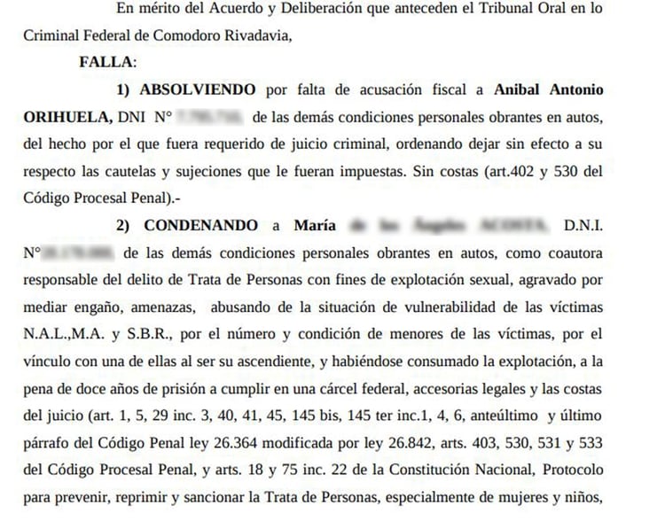 El fallo del Tribunal Oral en lo Criminal Federal de Comodoro Rivadavia a fines de julio pasado