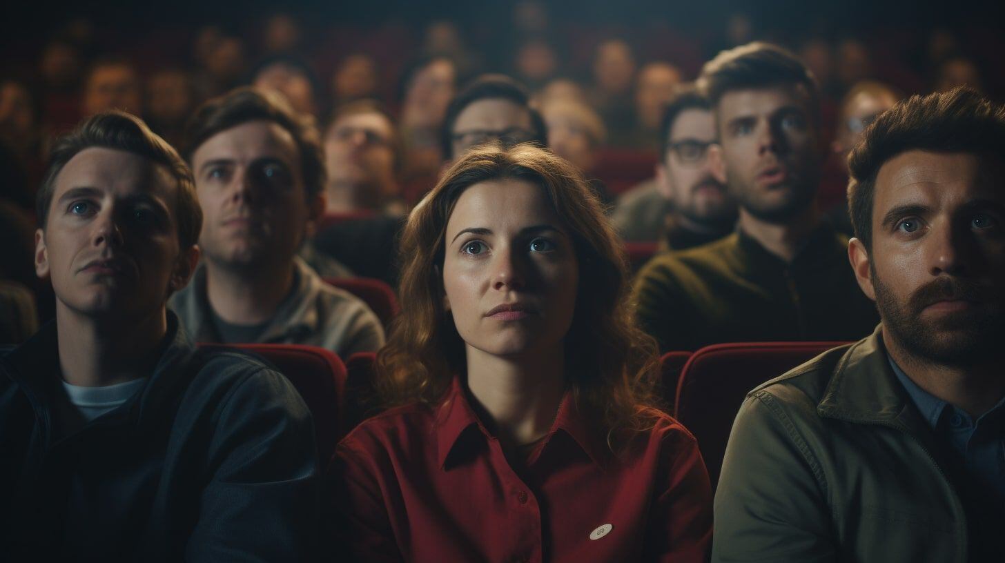 Espectadores en fila mirando la pantalla en una función de cine - (Imagen Ilustrativa Infobae).