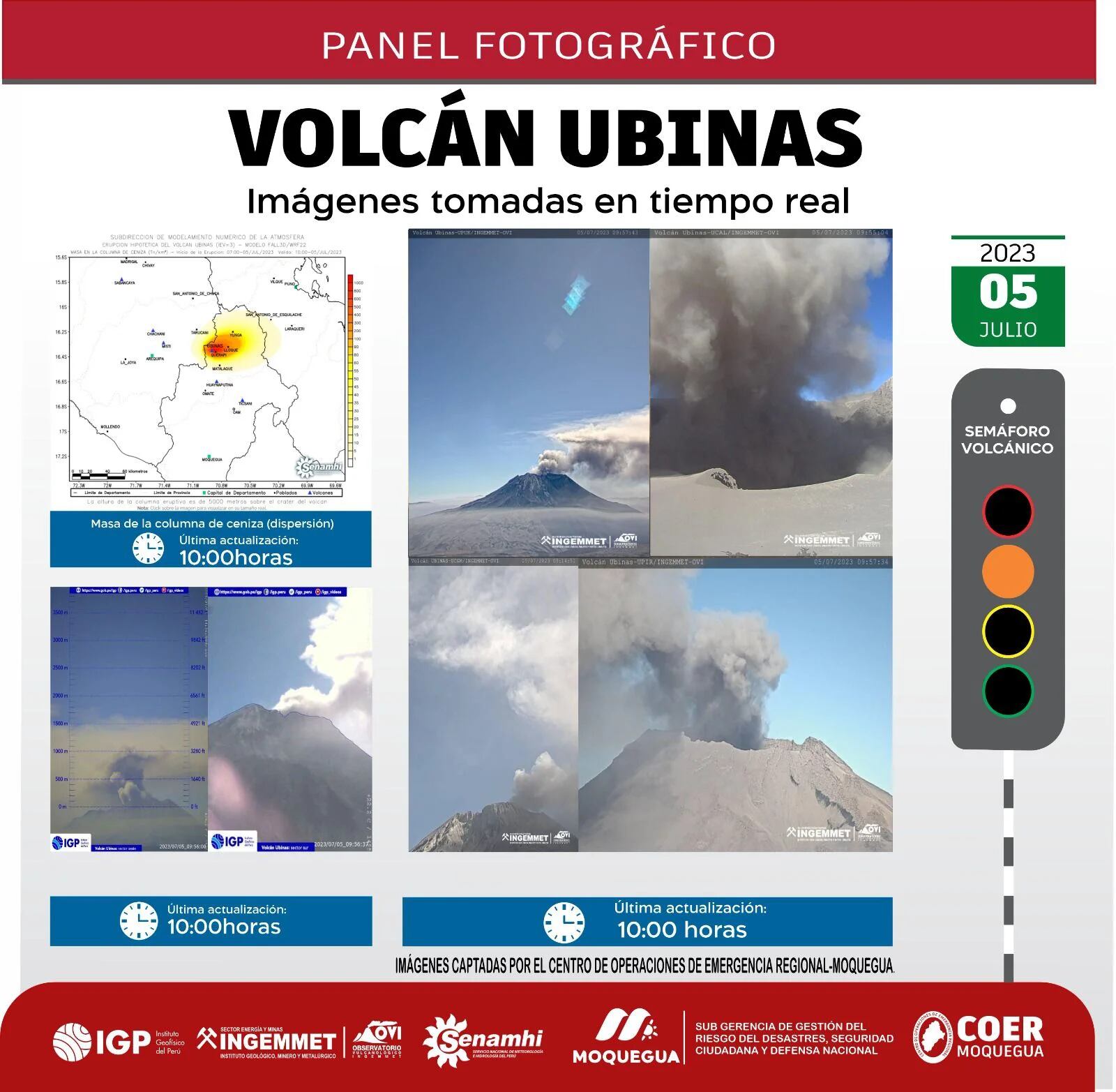Volcán Ubinas las 10 a.m. de este miércoles.