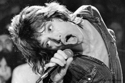 Mick Jagger durante un show en San Francisco en la célebre gira de 1972 (Foto: AP)