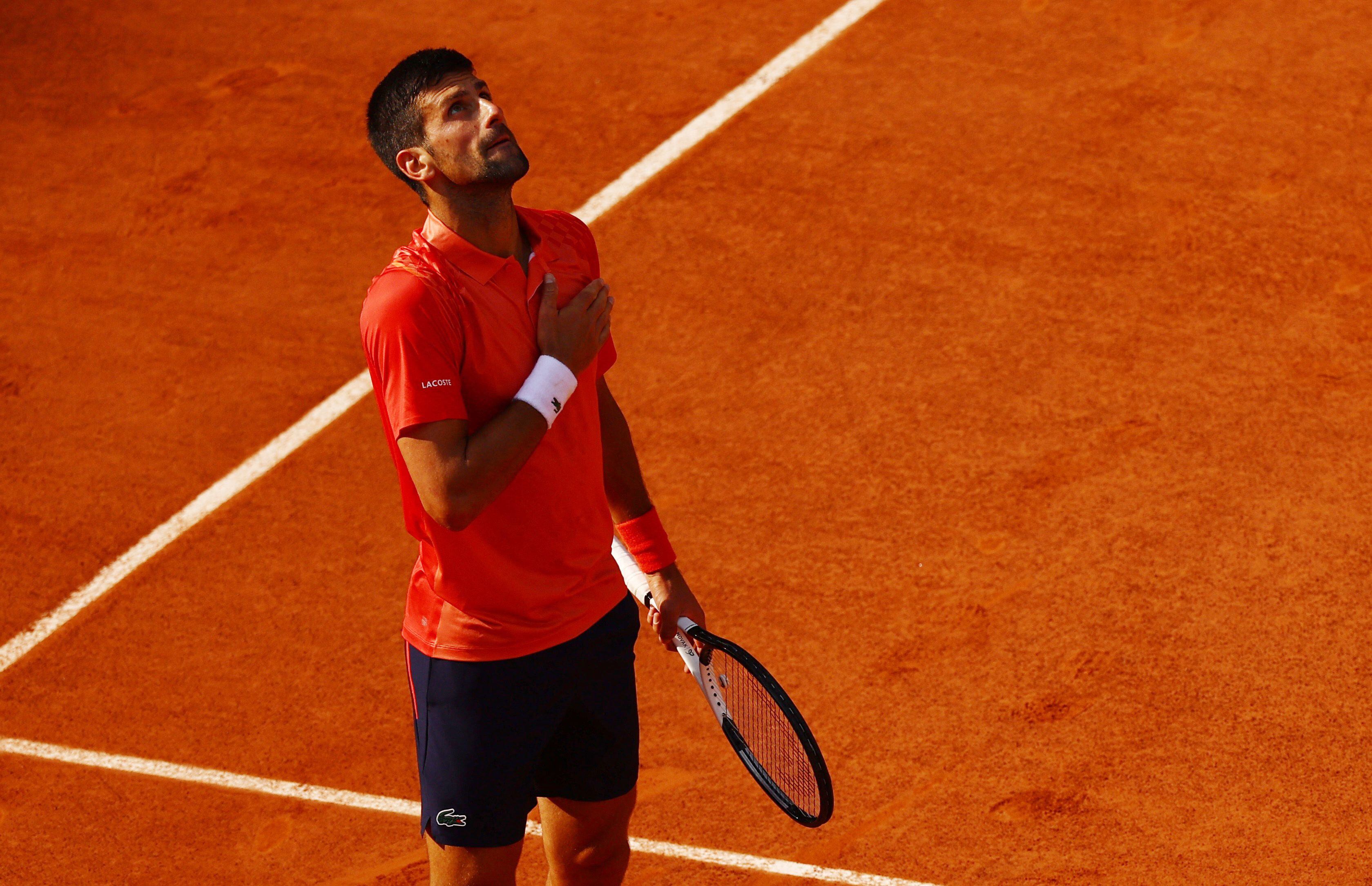 Djokovic, tras derrotar a Alcaraz en Roland Garros. 