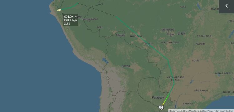 La singular ruta que tomó el avión de las Fuerzas Armadas de México para trasladar a Evo Morales en las primera horas de vuelo (Foto: Radarbox)