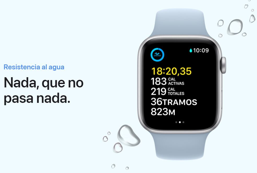 Los relojes inteligentes de Apple son resistentes al agua. (Apple)