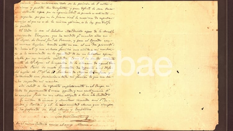 La segunda y última parte de la carta de San Martín a O’Higgins
