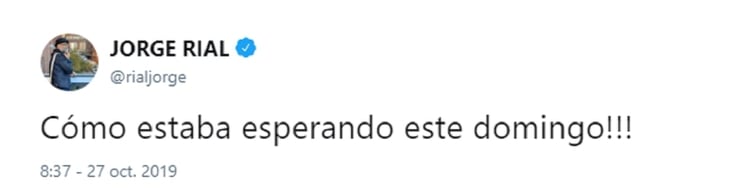 El tuit de Jorge Rial