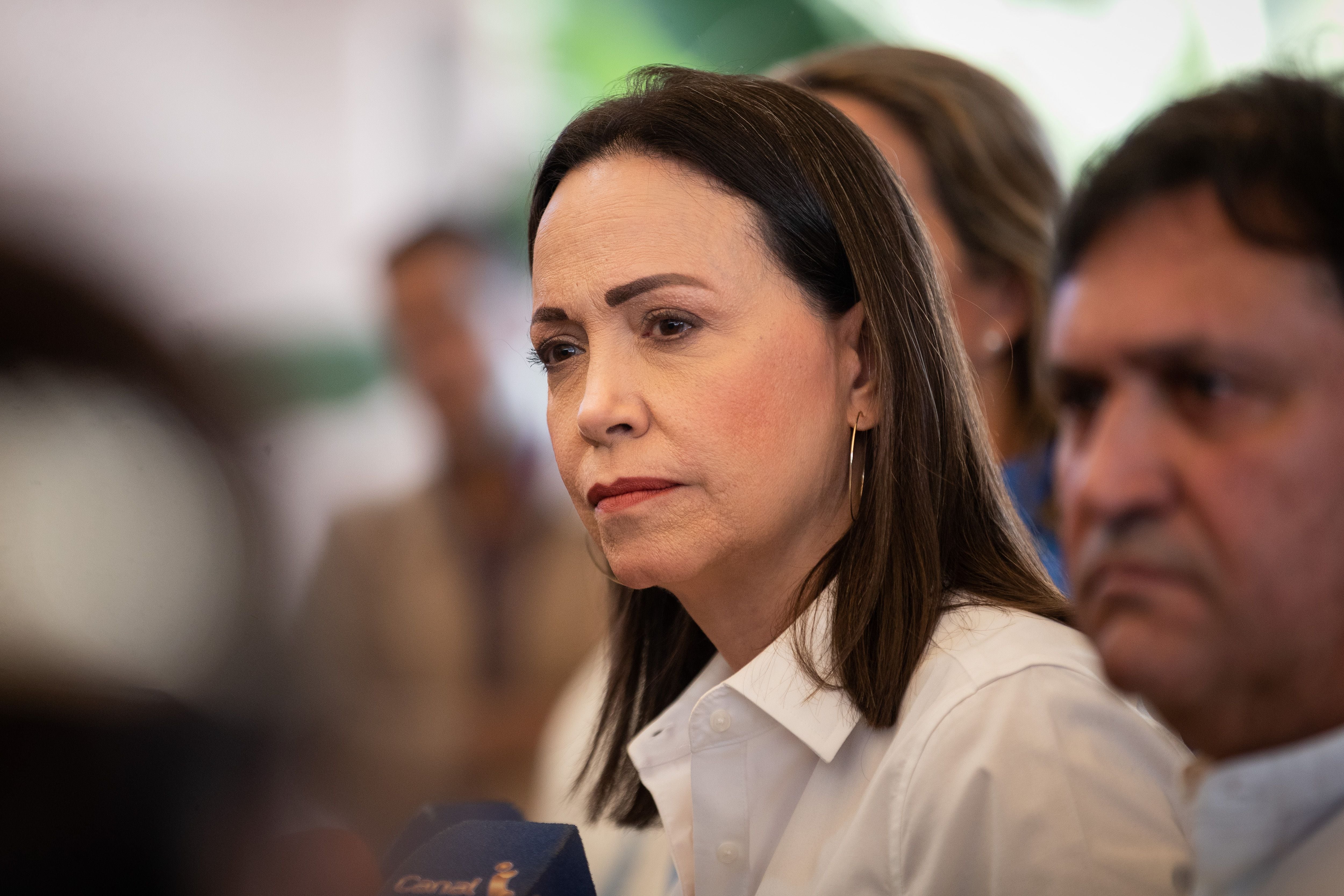 María Corina Machado afirmó que el régimen de Maduro está muy debilitado (EFE/ Rayner Peña R)
