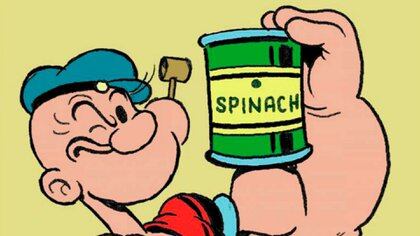 El consumo de espinaca se incrementó gracias a la llegada de Popeye a las familias