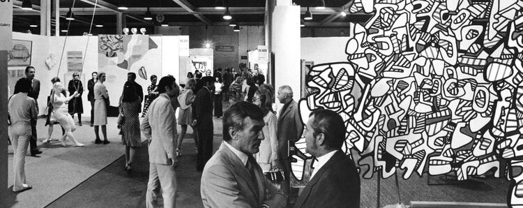 Art Basel en 1972: a apenas dos años de fundada, la feria fue un éxito internacional. (Art Basel)