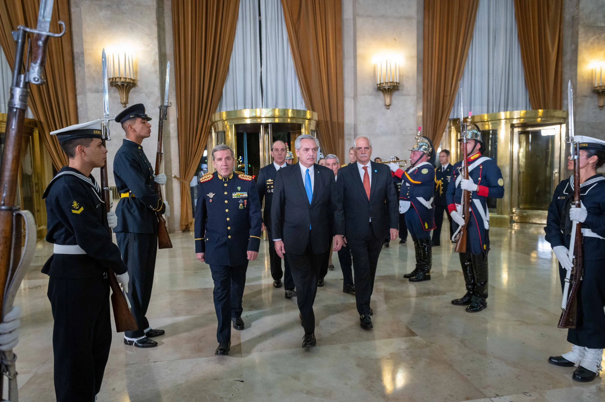 El Presidente asistió junto al ministro de Defensa, Jorge Taiana