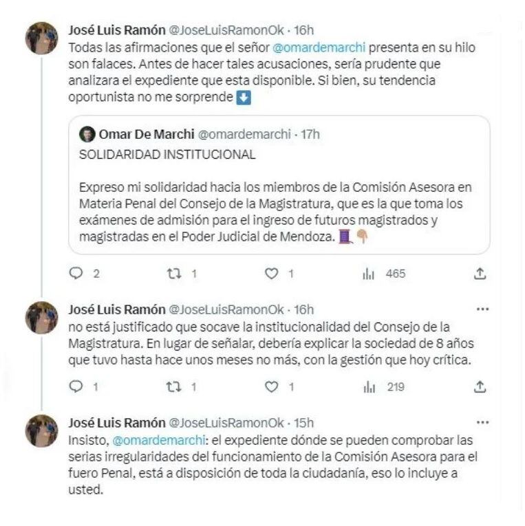 El cruce en redes sociales entre Omar de Marchi y José Luis Ramón