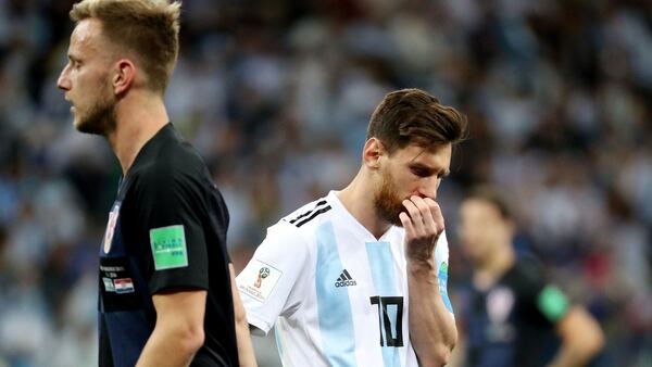 Lionel Messi durante dura derrota de su selección, 0-3 contra Croacia (Reuters)