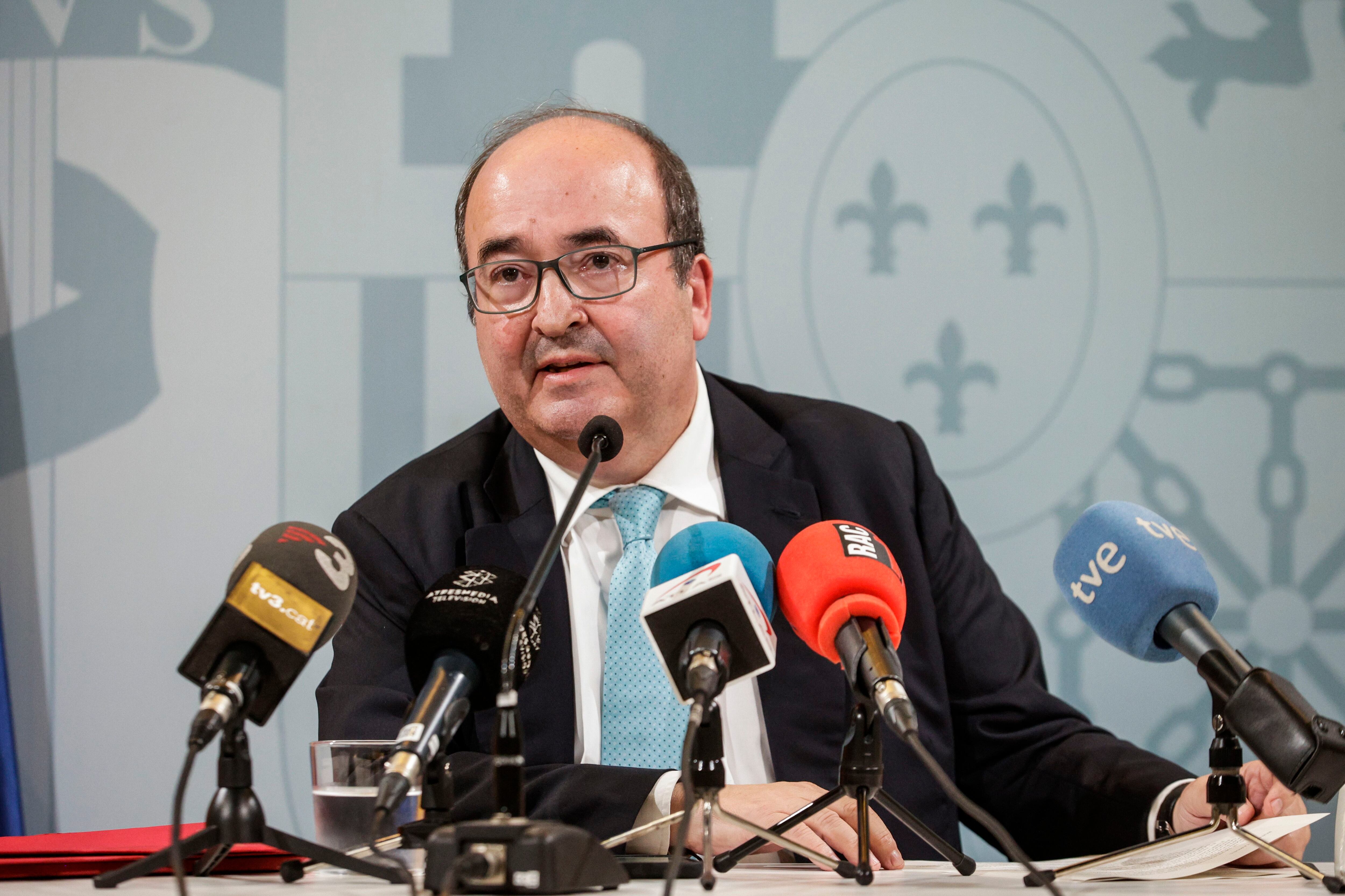 El ministro Miquel Iceta durante su comparecencia tras la resolución del TAD. EFE