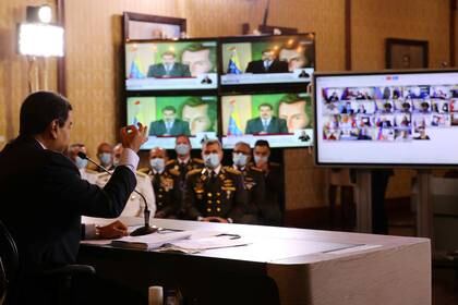 Maduro en videoconferencia (Miraflores Palace/Handout via REUTERS)