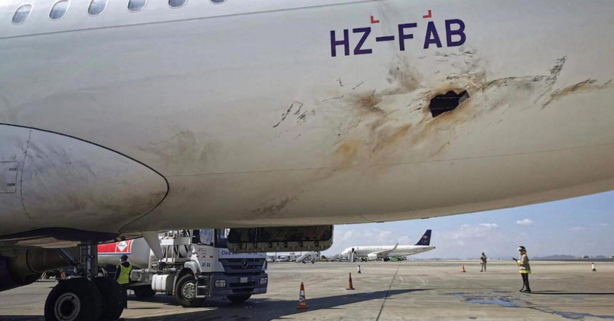 An attack by Huti rebels at an Arab airport in Saudi Arabia kills civilians in flames