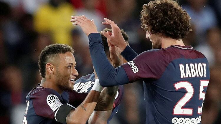 Neymar y Rabiot en el PSG