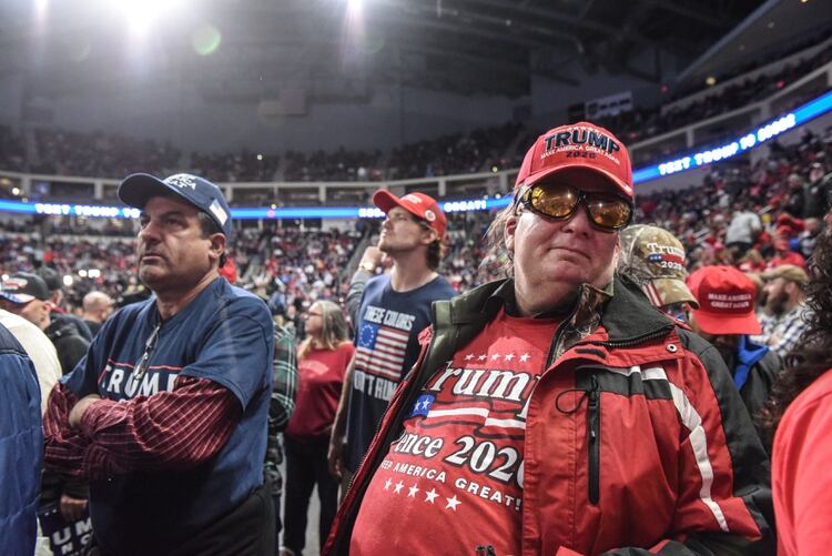 Seguidores de Trump en el acto que protagonizó en Hershey, Pennsylvania, el 10 de diciembre (REUTERS/Stephanie Keith)