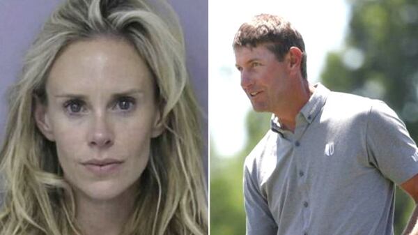 La esposa de Lucas Glover, Krista, estuvo detenida por agredir a su esposo.