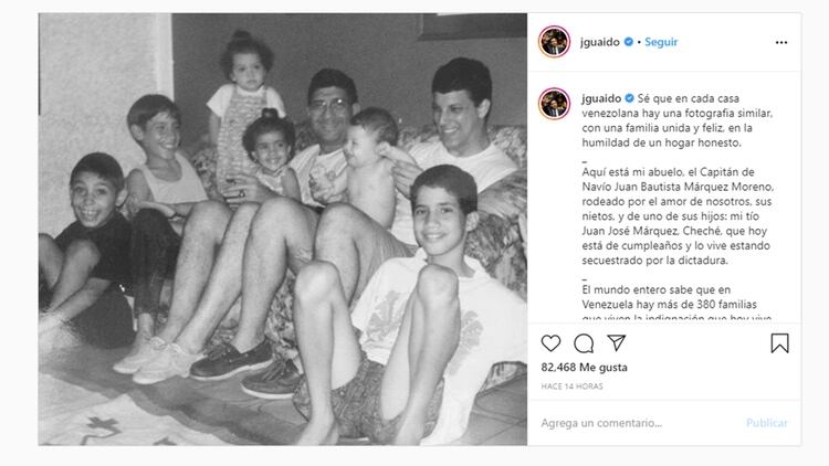 El emotivo mensaje de Juan Guaidó en Instagram