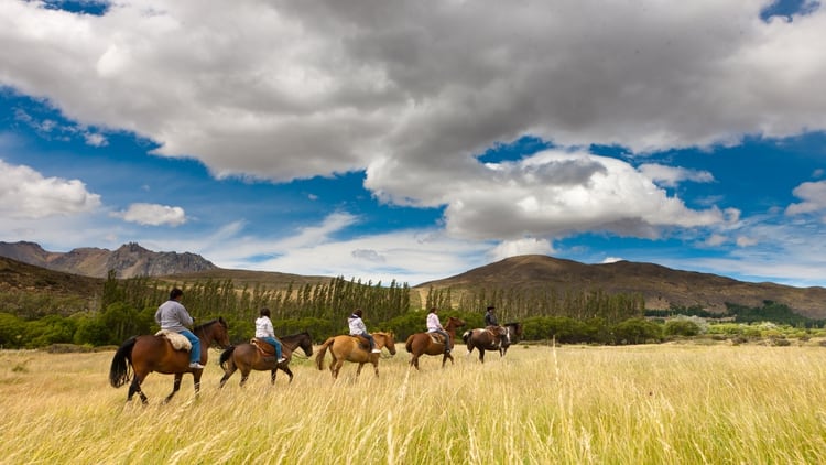 Cabalgata de turistas en el 