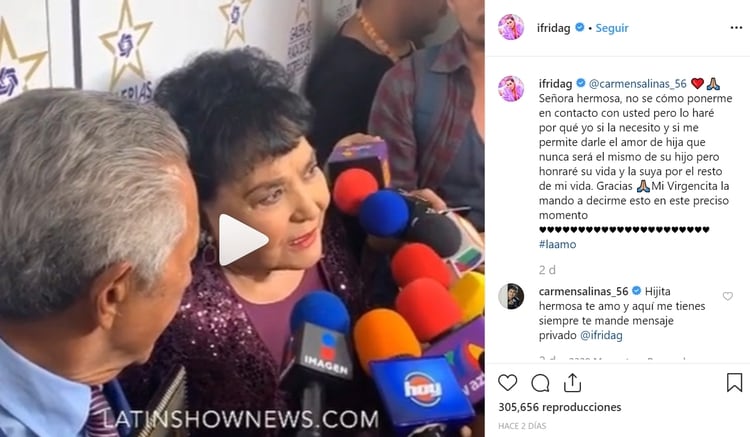 Frida Sofía respondió al mensaje que le dio Carmen Salinas (Foto: Instagram)