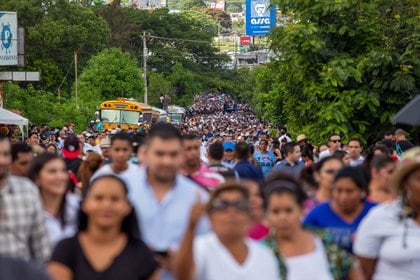 Marcha en Honduras durante el caso contra "Tony" Hernández