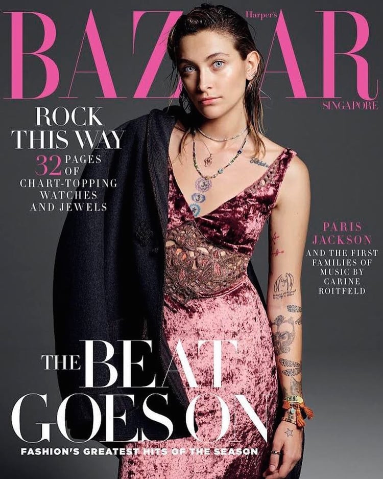 Paris Jackson en la portada de Harper’s Bazaar Singapur.