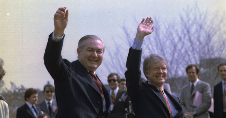El primer ministro laborista James Callaghan con el presidente estadounidense Jimmy Carter. (US National Archives)