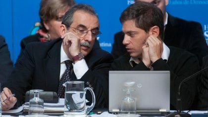 Axel Kicillof; y Guillermo Moreno durante la intervención del Indec