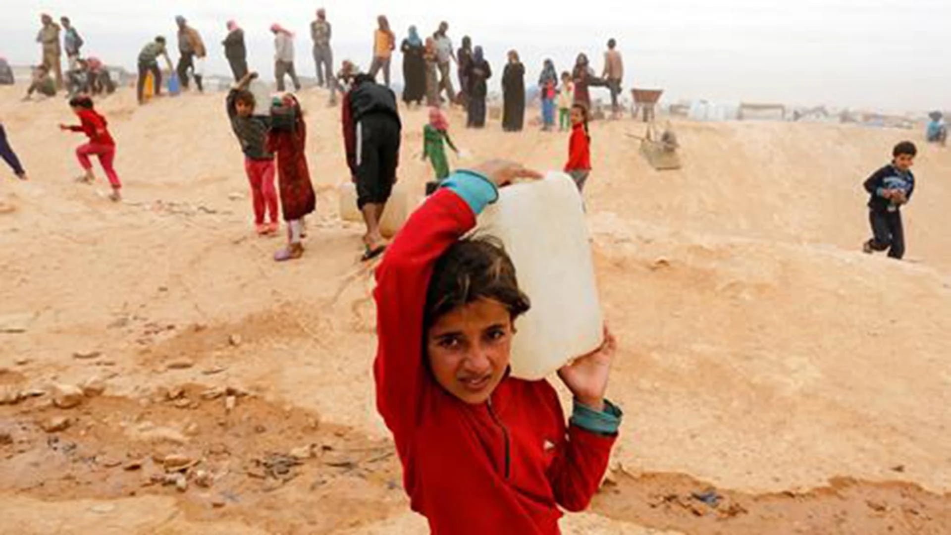 Una niña en un campo de refugiados en Siria