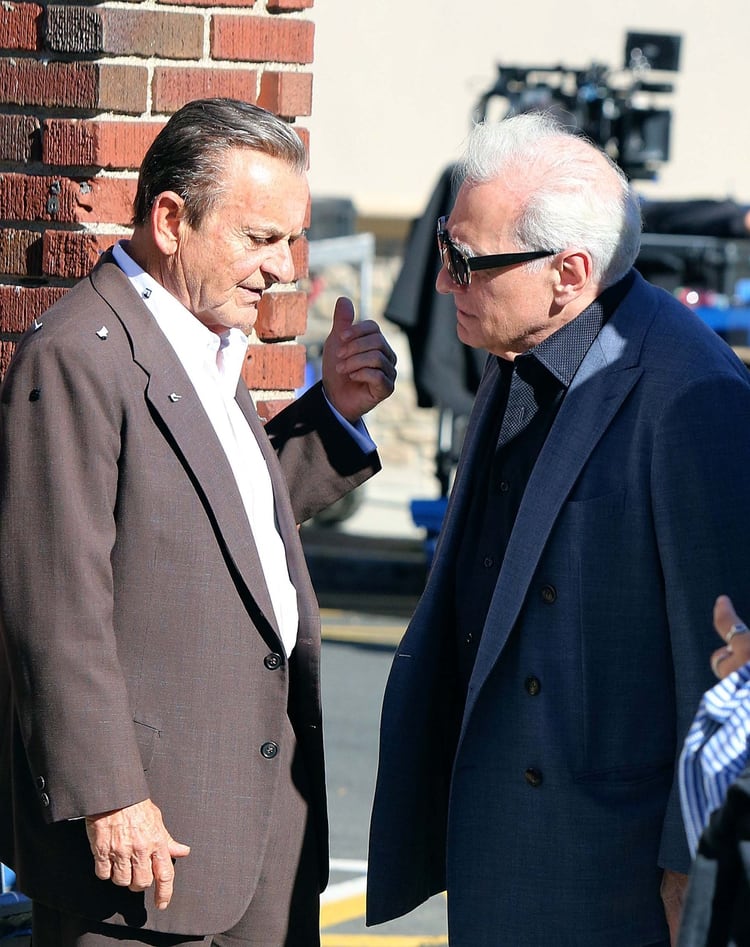 Martin Scorsese y Joe Pesci en el set de filmaciÃ³n (SHUTTERSTOCK)