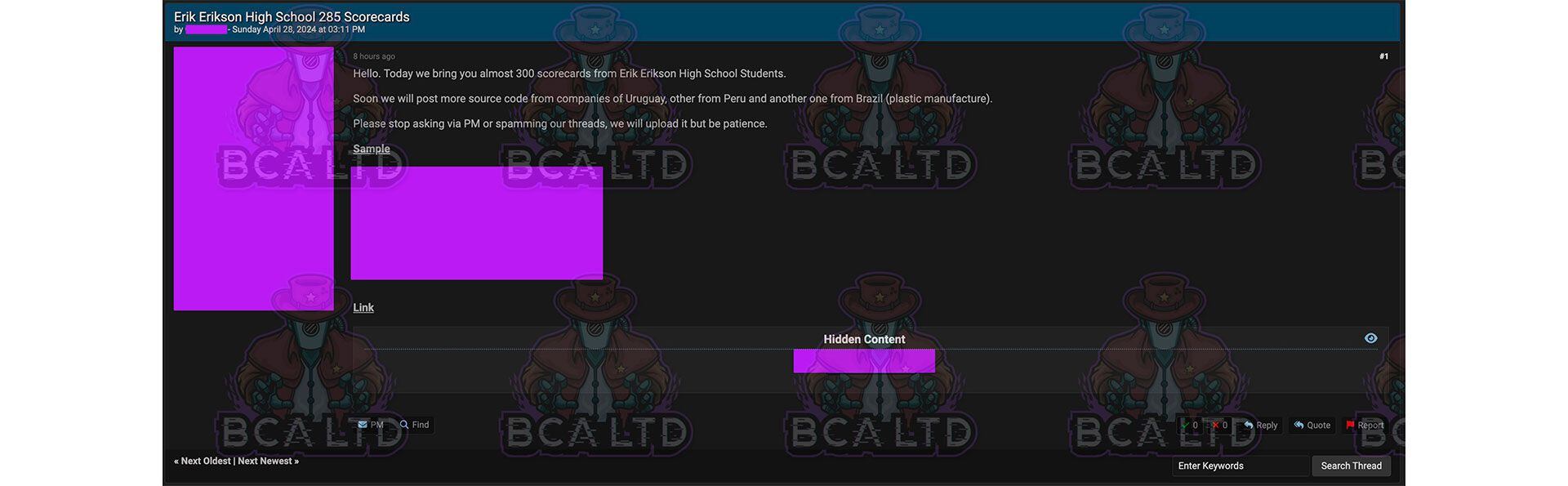 En Uruguay advierten por el crecimiento del ciberataque "data extortion" (@BriminghamCyber)