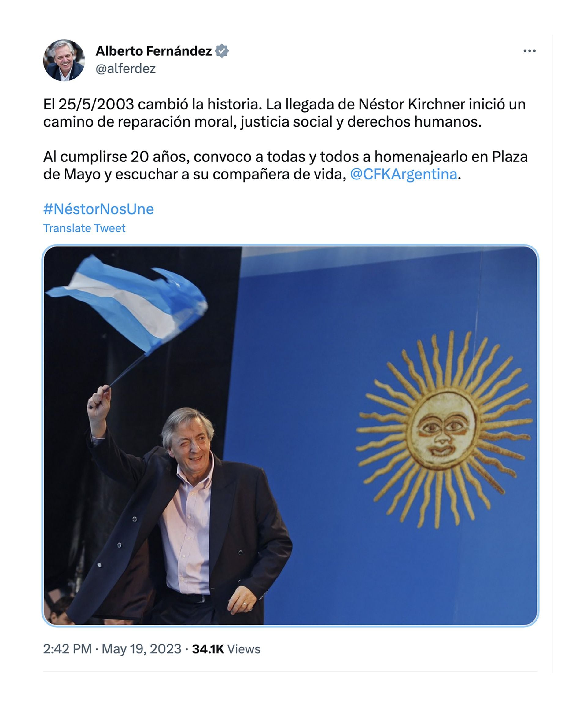 Alberto Fernández convocó a escuchar a Cristina Kirchner el 25 de mayo