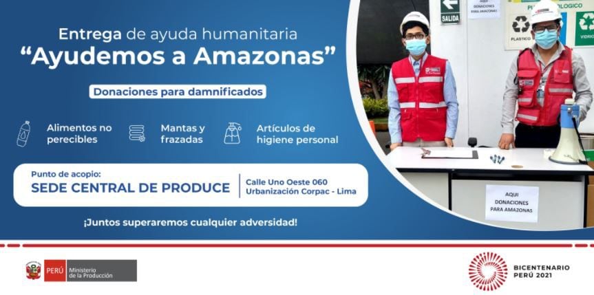 Produce lanza campaña para ayudar a damnificados por el terremoto en Amazonas de 7.5 grados.