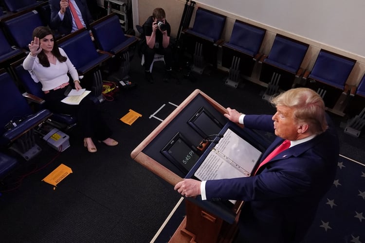 Trump en conferencia de prensa (REUTERS/Jonathan Ernst)