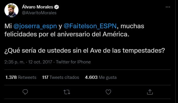 Álvaro encendió más la rivalidad con sus tuits. (Foto: Twitter/@AlvaritoMorales)