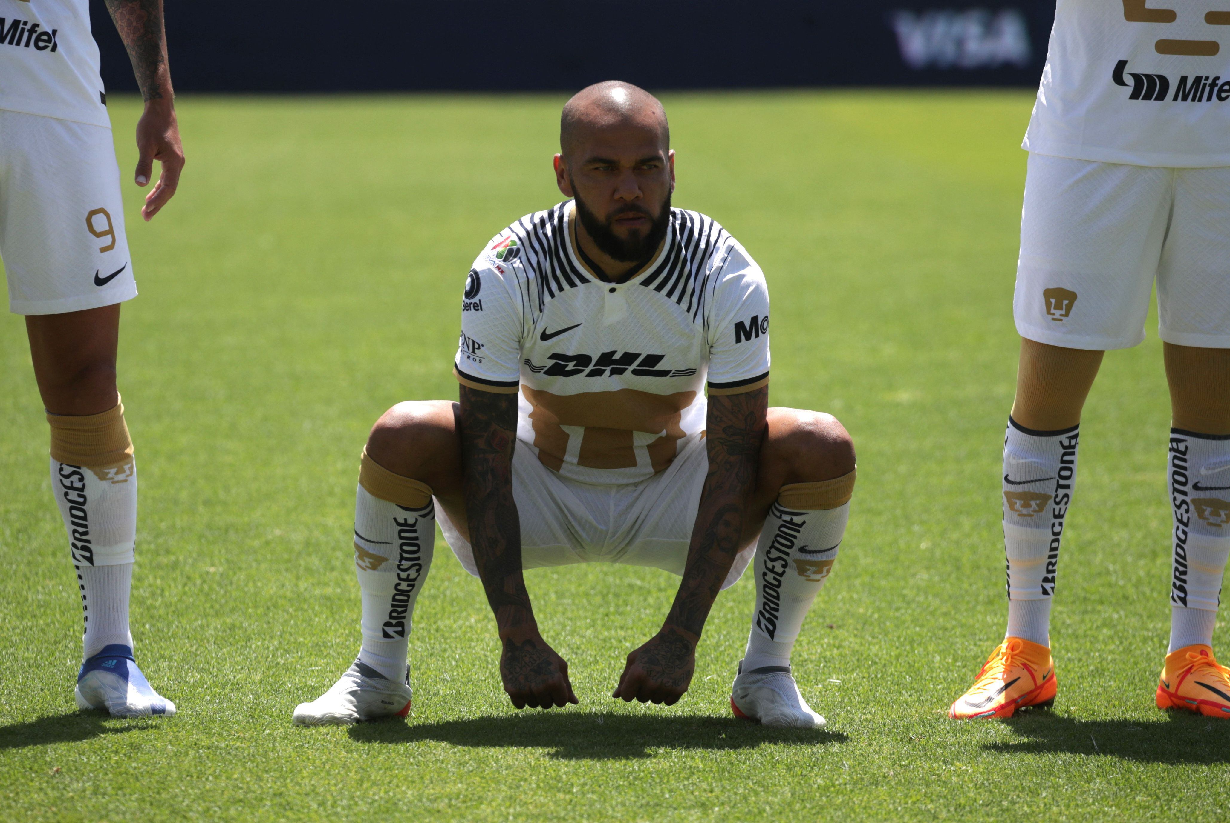 Soccer Football - Liga MX - Pumas UNAM v Monterrey - Estadio Olimpico, Mexico City, Mexico - July 31, 2022 Pumas UNAM's Dani Alves before the match REUTERS/Henry Romero