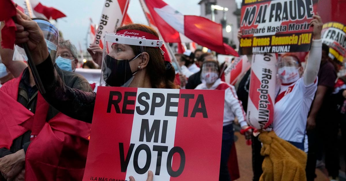 Photos: Two marches in Peru represent political polarization