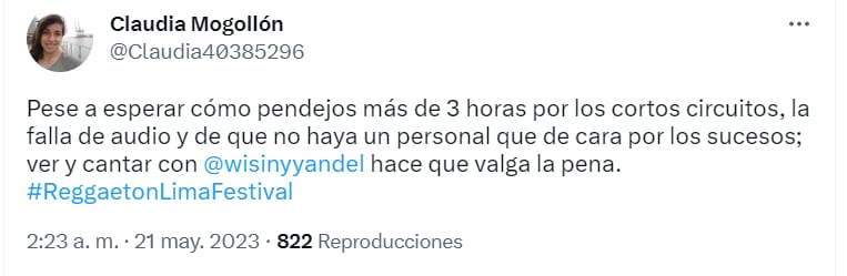 Quejas de usuarios por Reggaeton Lima Festival. (Twitter)