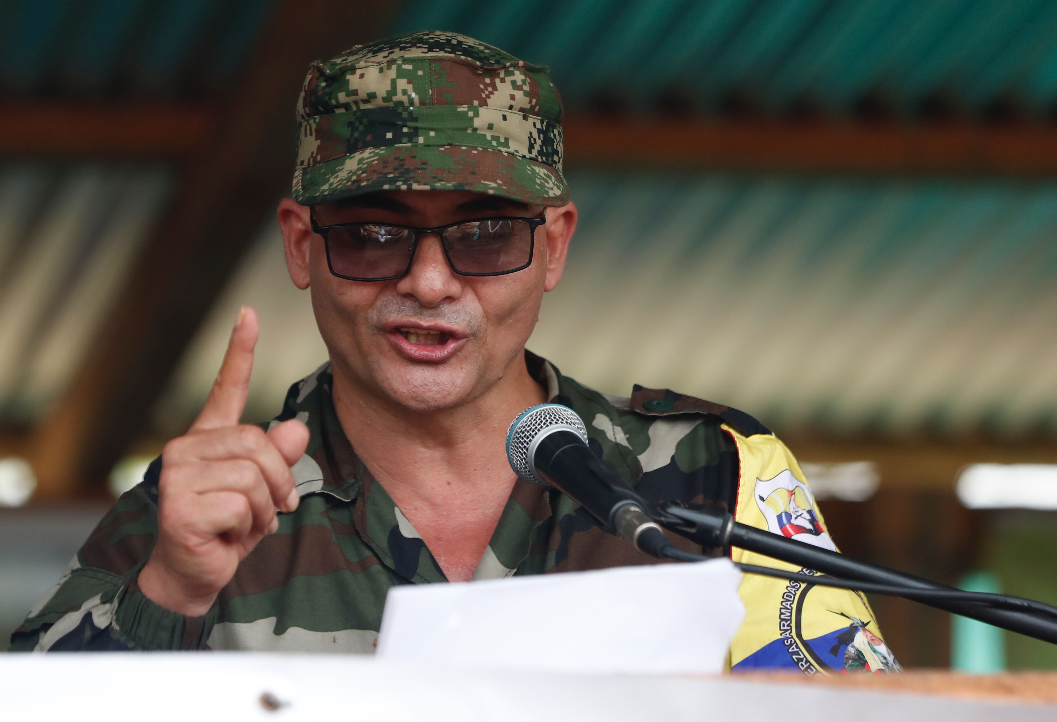 File photograph showing Iván Mordisco, general commander of the FARC dissident in Caquetá (Colombia).  EFE/ Ernesto Guzmán