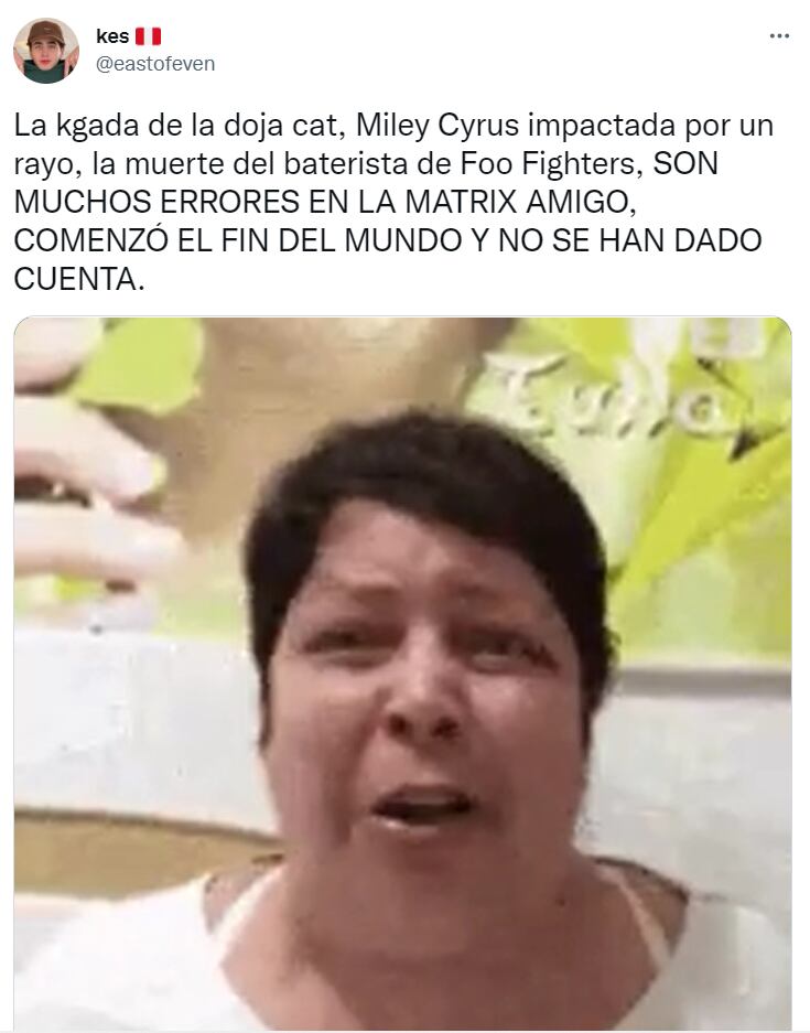 ペルー人がツイッターでドラマーのフー・フィザーズの死について語る