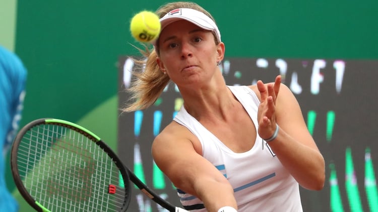 Nadia Podoroska en acción, durante los Panamericanos de Lima (REUTERS/Ivan Alvarado)