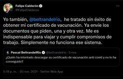 Felipe Calderón denuncia fallas para obtener el certificado de vacunación
