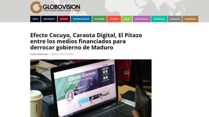 El artículo de la cadena chavista Globovisión
