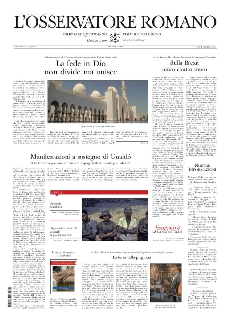 El diario del Vaticano, “L’Osservatore Romano” dejará de imprimirse temporalmente por el coronavirus