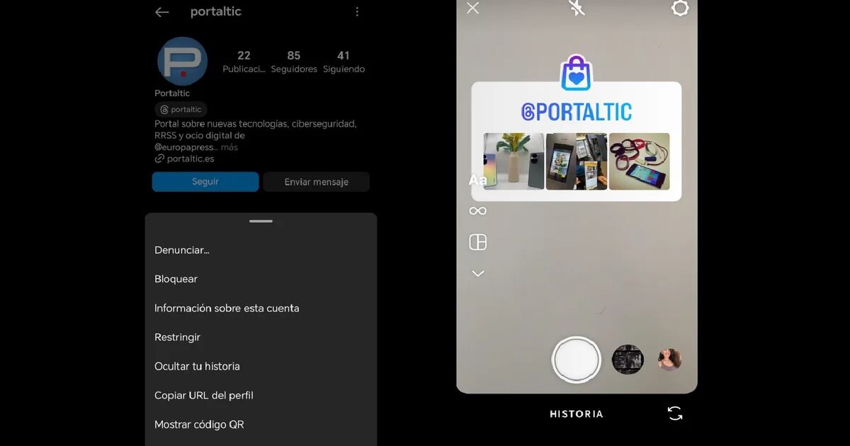 Instagram permitirá compartir la vista previa de un perfil con su descripción y enlace de acceso directo en Android