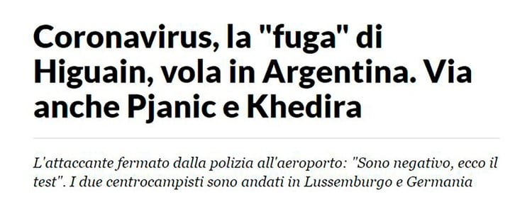 La captura del diario La Repubblica de Italia