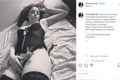 La foto íntima de Violeta Isfel en Instagram que desató dudas sobre un posible hackeo (Foto: Instagram @violetaisfel)
